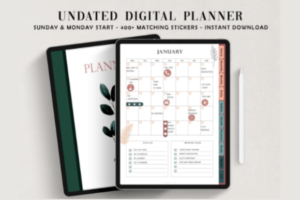 Deep Blue Undated Digital Planner