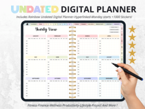 Undated Digital Planner Monday Starts