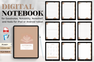 Nude Digital Notebook with Hyperlinked