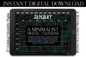 Gothic Green Digital Monthly Planner