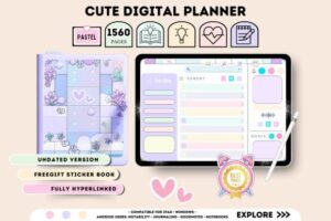 All in One Cute Undated Digital Planner