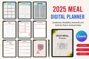 Digital 2025 Meal Planner Canva Interior