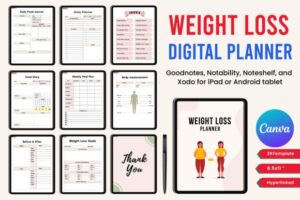 Digital Weight LOSS Planner Canva